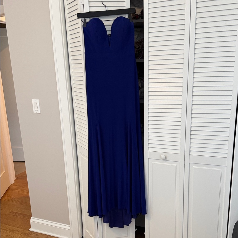 Xscape Royal Blue Strapless Gown